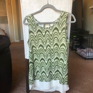Rose + Olive Patterned Sleeveless Blouse